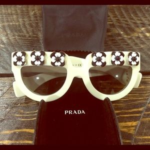 PRADA POEM + MUI MUI FLORAL CHUNKY SUNGLASSES NWOT